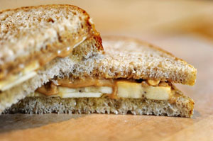 peanut butter honey banana sandwich